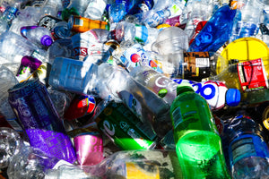 Plastic waste polluting a local area
